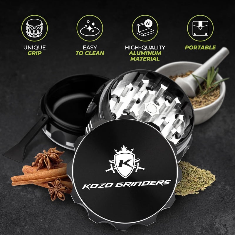 KOZO 2 Inch Grinder Mills, Aluminum - Image 5